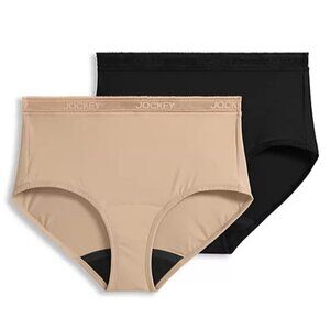 A648725 Jockey MicroStretch Brief Panty XLarge Black/Light LN/OPEN PACKAGE CLEAN